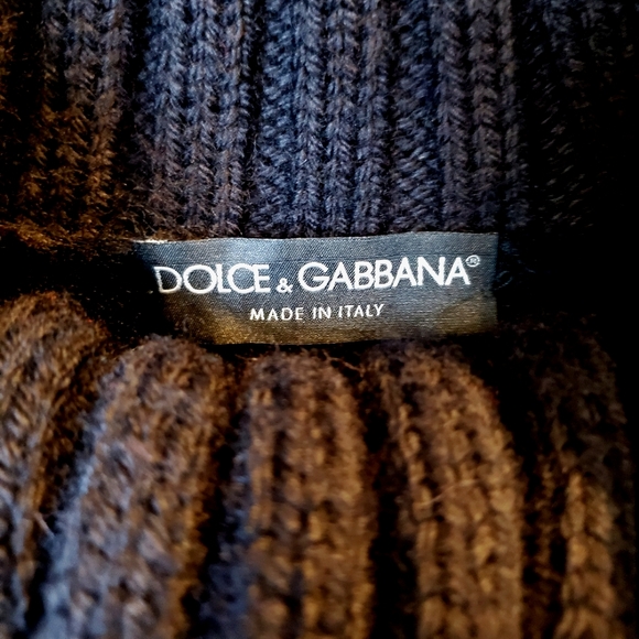 AUTHENTIC DOLCE & GABBANA Blk Wool Poncho w/ Sleeves and Fringe Sz 6 (42 EU) - Picture 2 of 12
